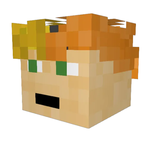 Supervelho Minecraft avatar head, 3D render