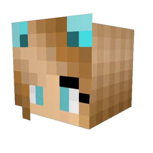 Supmister Minecraft avatar head, 3D render