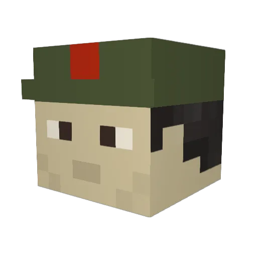 SuppaNobeam Minecraft avatar head, 3D render