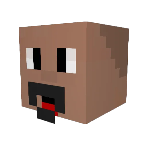 Suppapak Minecraft avatar head, 3D render