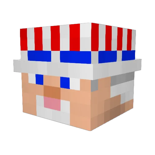 SupportOurTroops Minecraft avatar head, 3D render