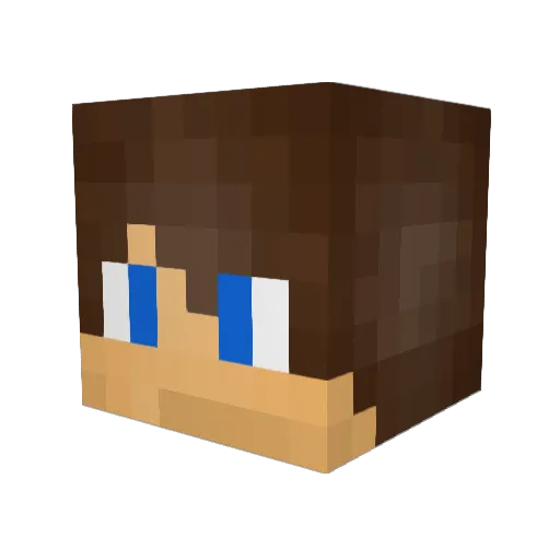 SuppsLive Minecraft avatar head, 3D render