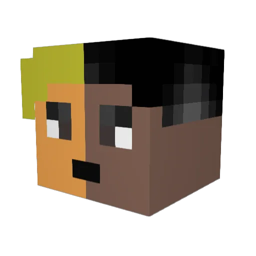 Suppurated Minecraft avatar head, 3D render