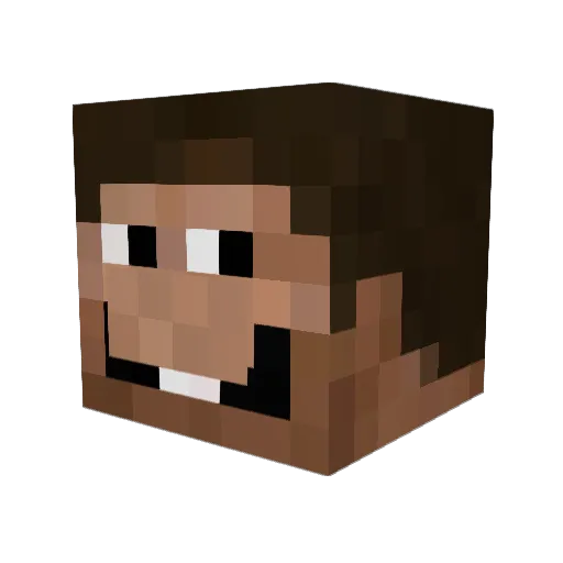 SupraLucas Minecraft avatar head, 3D render