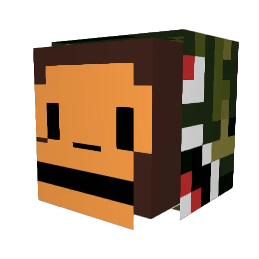Supremme Minecraft avatar head, 3D render