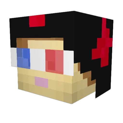 Suprised_ Minecraft avatar head, 3D render