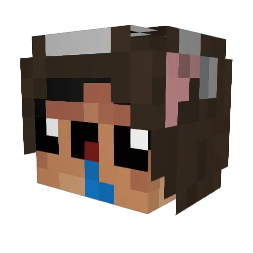 Suprore Minecraft avatar head, 3D render