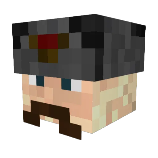 Supsuna Minecraft avatar head, 3D render