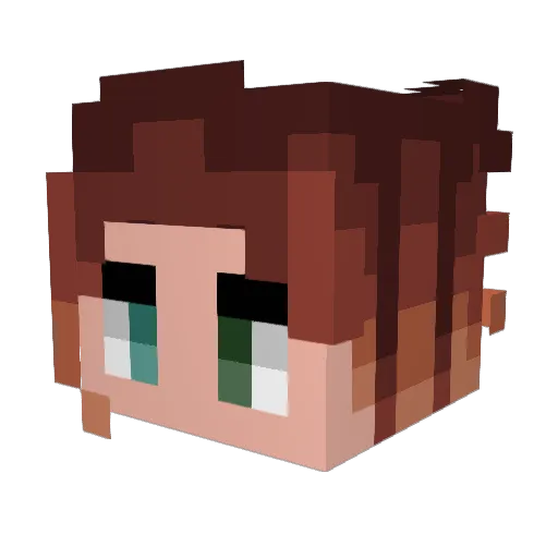 Supurple Minecraft avatar head, 3D render