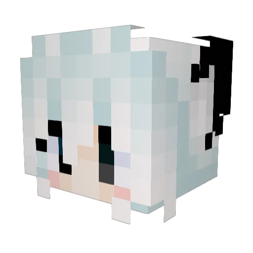 Suqeen Minecraft avatar head, 3D render