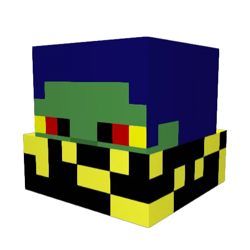 SurB7 Minecraft avatar head, 3D render