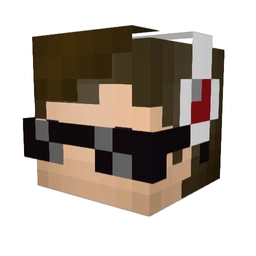 Surfaace Minecraft avatar head, 3D render