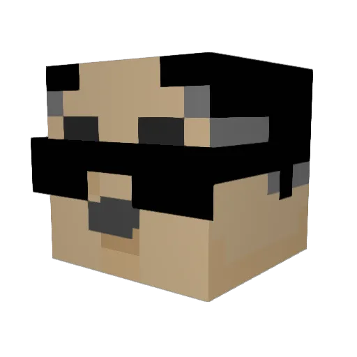 SurferTen Minecraft avatar head, 3D render