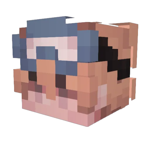 Surimi Minecraft avatar head, 3D render
