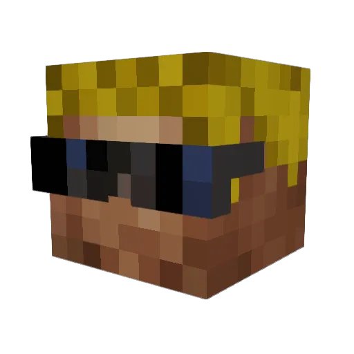 Surreily Minecraft avatar head, 3D render