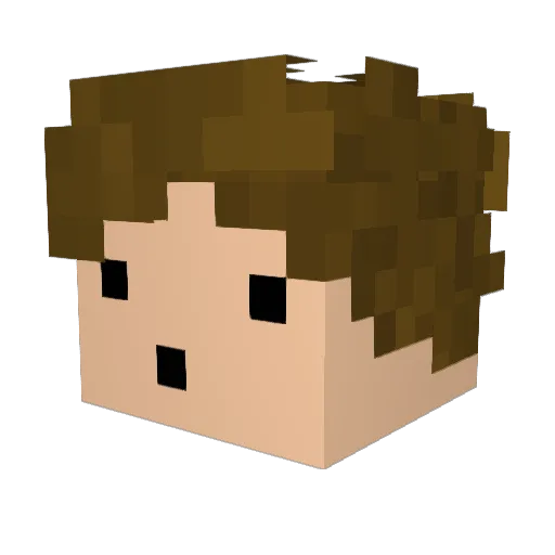 Surrris Minecraft avatar head, 3D render