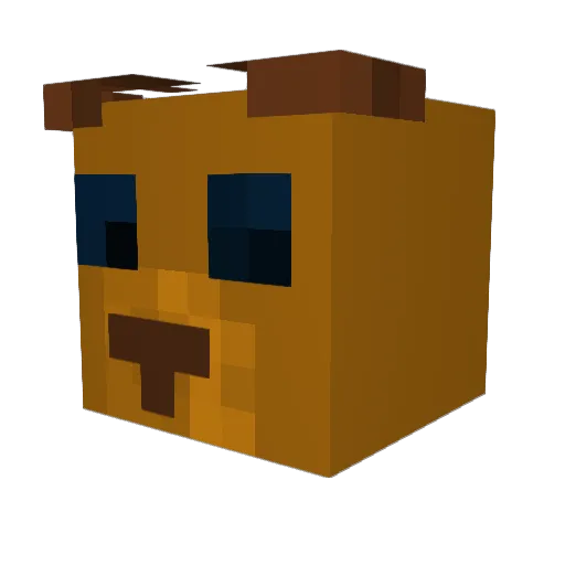 Surveyancing Minecraft avatar head, 3D render
