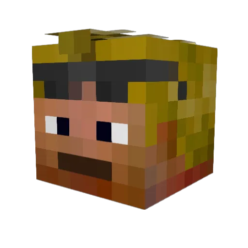 Survuel Minecraft avatar head, 3D render