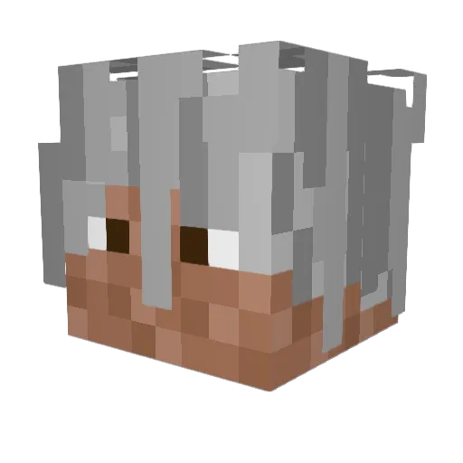 Surwhite Minecraft avatar head, 3D render
