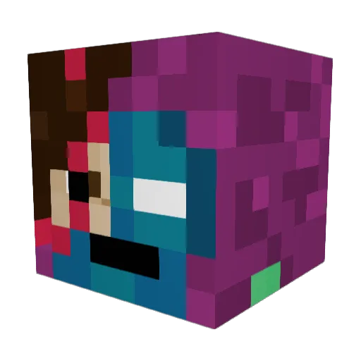 Susanoouille Minecraft avatar head, 3D render