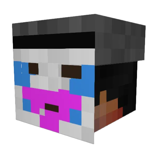 Susge Minecraft avatar head, 3D render