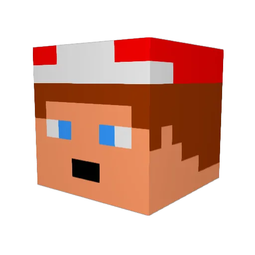 SushiDJ Minecraft avatar head, 3D render