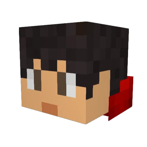 SushiLaser Minecraft avatar head, 3D render