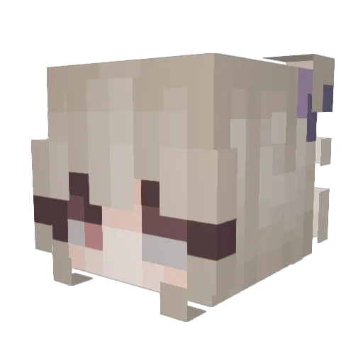SushiMaid Minecraft avatar head, 3D render