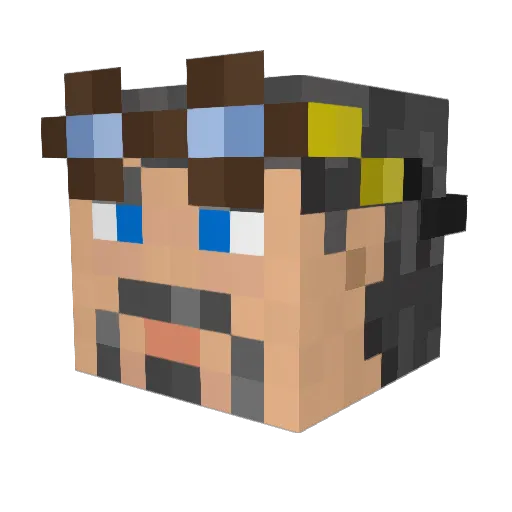 SushiSquirrels Minecraft avatar head, 3D render