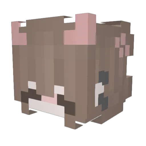 SushiSusie Minecraft avatar head, 3D render