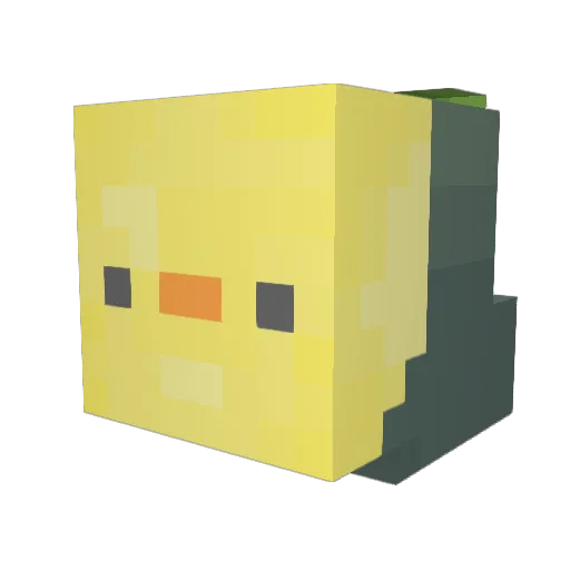 Sushifat Minecraft avatar head, 3D render