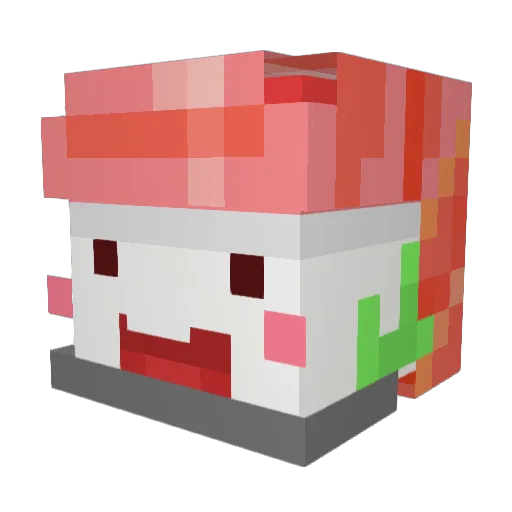 Sushijak Minecraft avatar head, 3D render