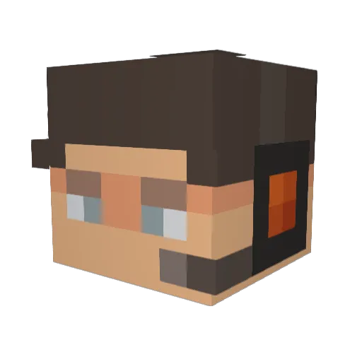 Sushisickle Minecraft avatar head, 3D render