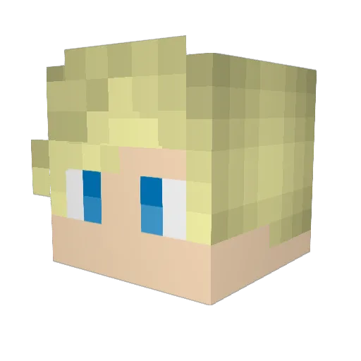 SuspiciousColor Minecraft avatar head, 3D render