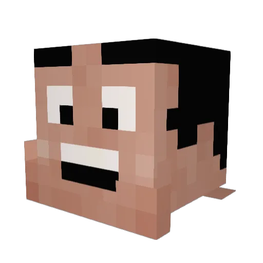 Suspiro Minecraft avatar head, 3D render