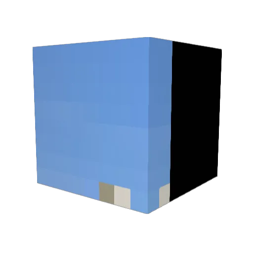 SussyCube Minecraft avatar head, 3D render