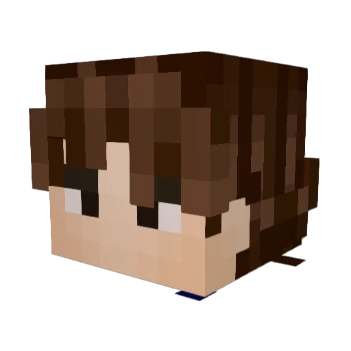 SussyCum Minecraft avatar head, 3D render