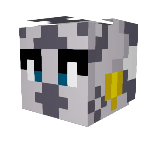 Sussybakabeans Minecraft avatar head, 3D render
