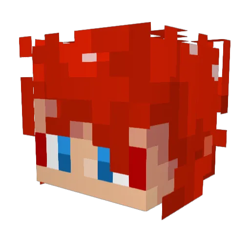 Sussydente Minecraft avatar head, 3D render