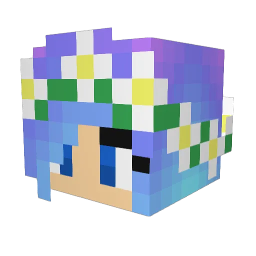 SusuSiate Minecraft avatar head, 3D render