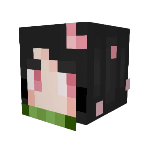 Susubie Minecraft avatar head, 3D render
