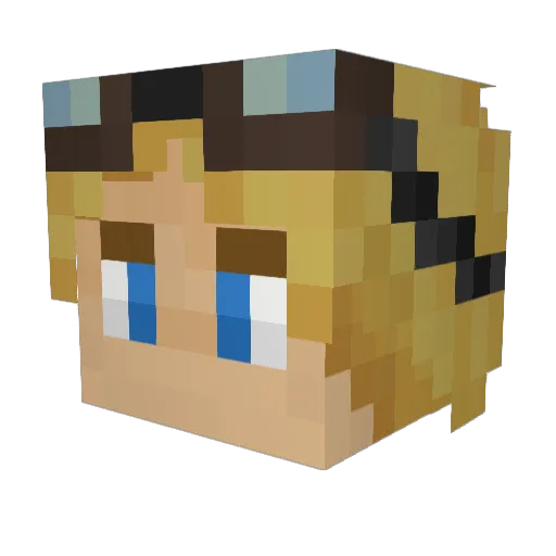 Sutairu Minecraft avatar head, 3D render