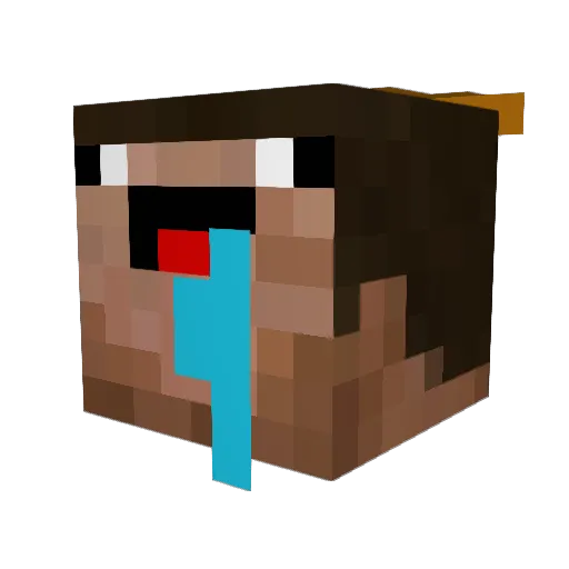 Sutartded Minecraft avatar head, 3D render