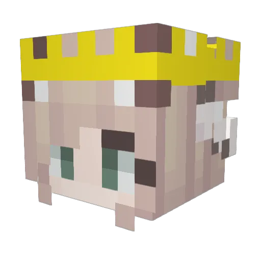 Sutayari Minecraft avatar head, 3D render
