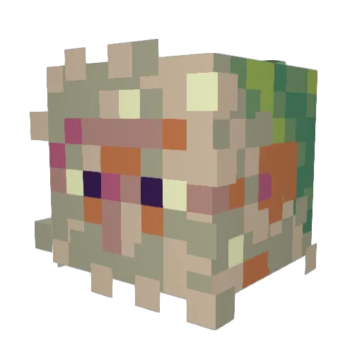 Sutcax Minecraft avatar head, 3D render