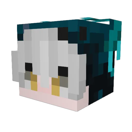 SutraKama Minecraft avatar head, 3D render