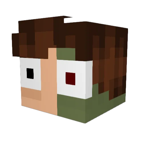 SutraQ Minecraft avatar head, 3D render