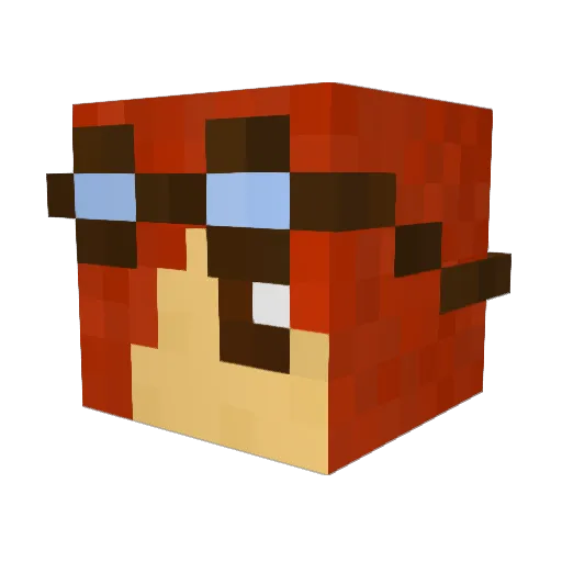 Sutsac Minecraft avatar head, 3D render