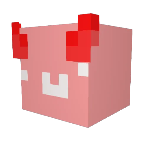 Suusky Minecraft avatar head, 3D render