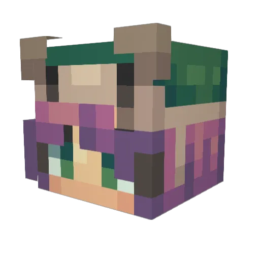 Suuwi Minecraft avatar head, 3D render